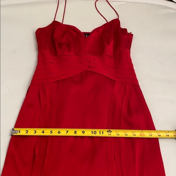 Nicole Miller red silk spaghetti strap v-neck cocktail dress - Picture 11 of 11